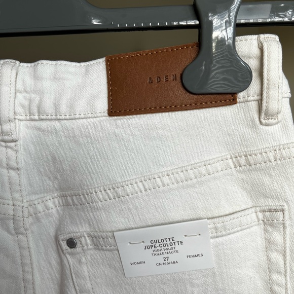 H&M Culotte Jupe-Culotte High Waist White Jeans Size 27 - Picture 7 of 17